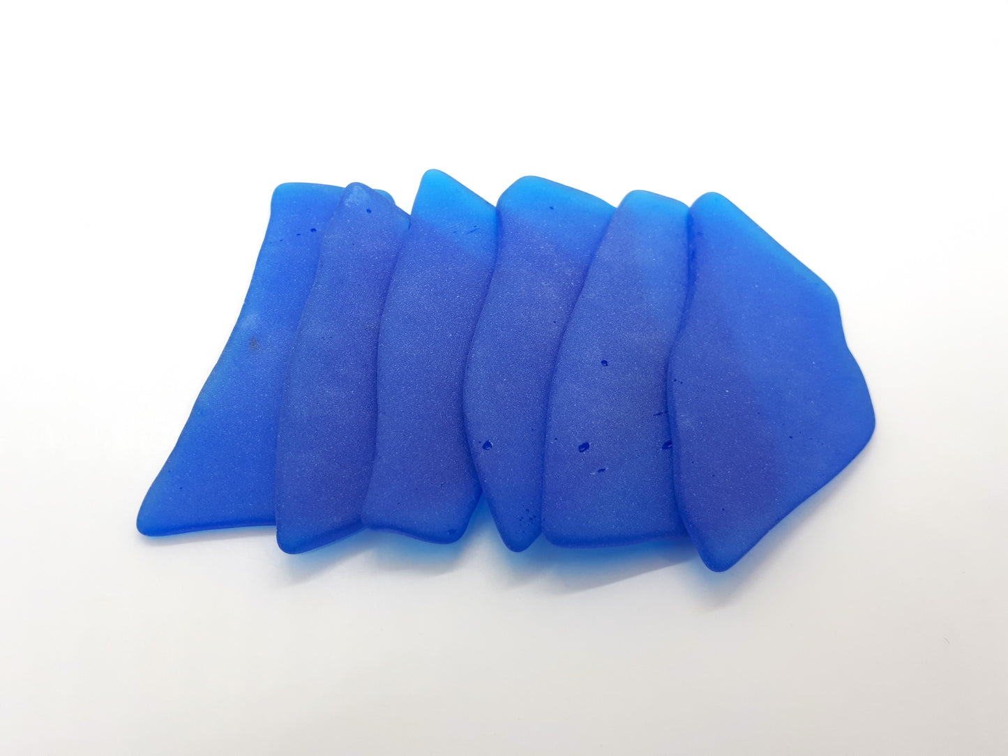 Blue Sea Glass Place Cards - Set of 20 - Irregular Shaped Pieces