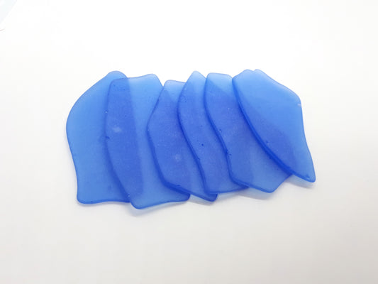 Cornflower Blue Sea Glass Place Cards - Set of 20 - Irregular Shaped Pieces