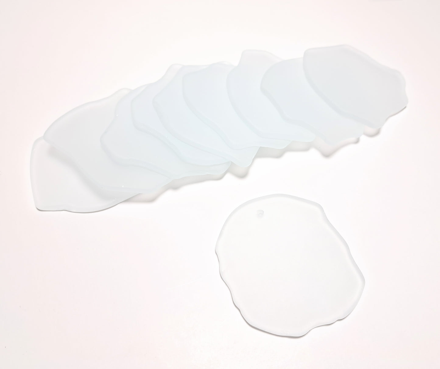 Sea glass ornament blanks - White