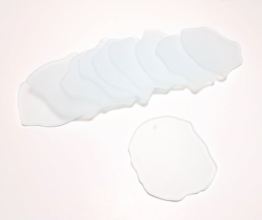 Sea glass ornament blanks - White