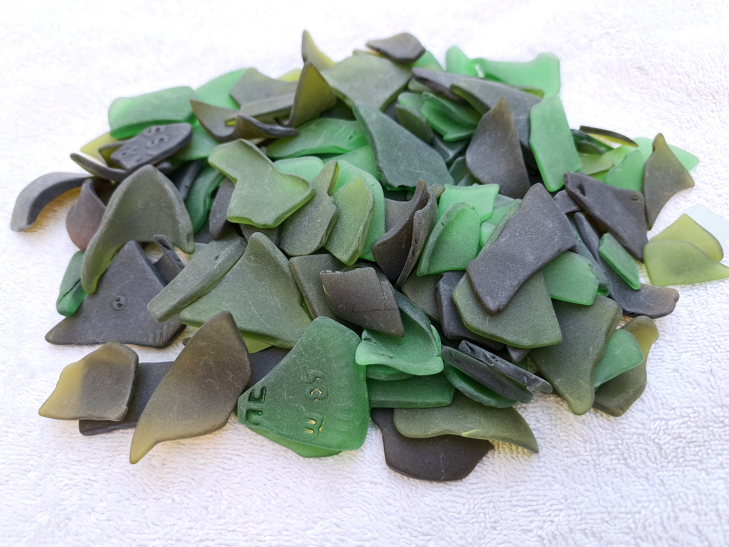 10 Pounds of Sea Glass - Green Bottle Glass