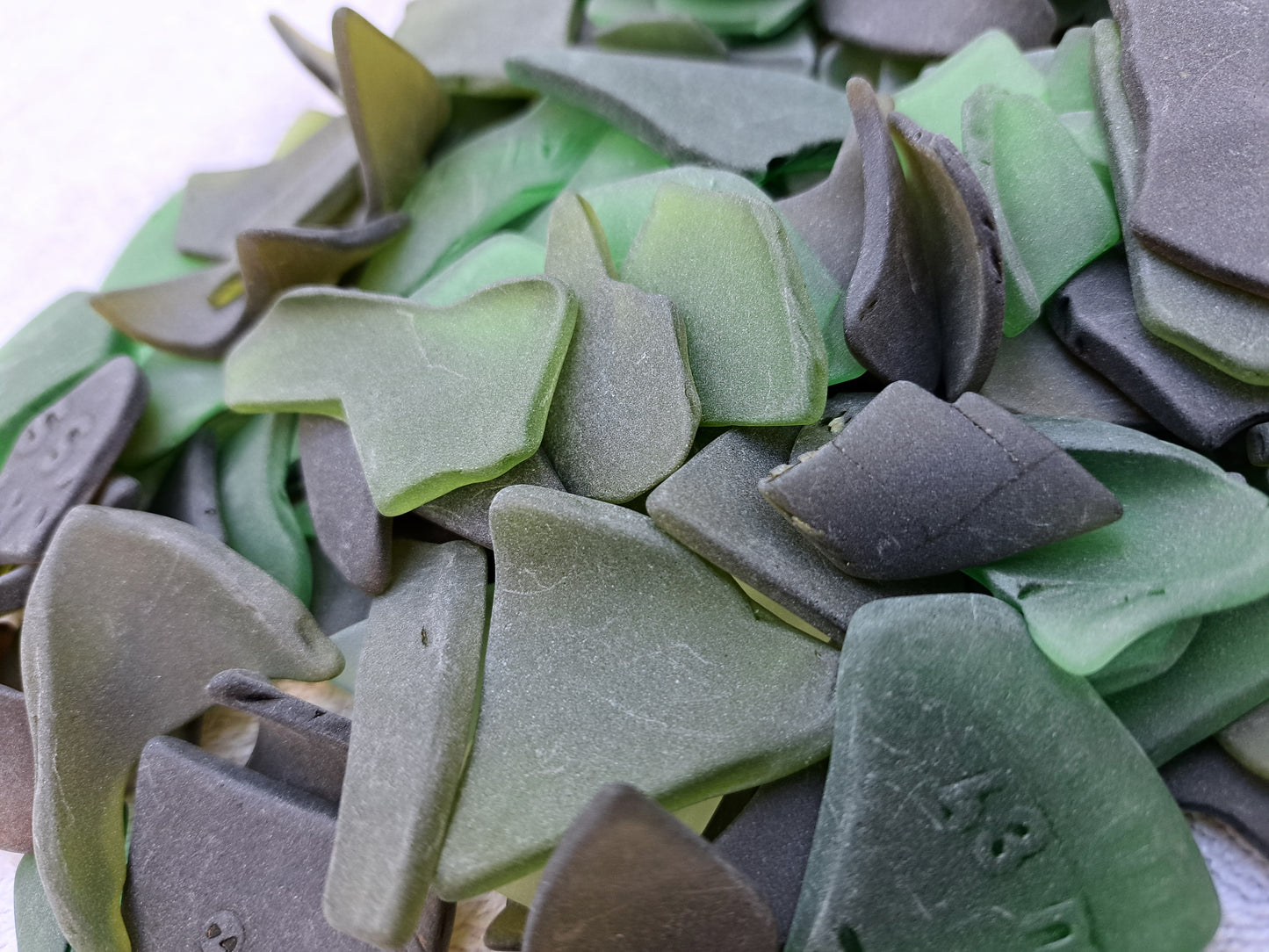 10 Pounds of Sea Glass - Green Bottle Glass
