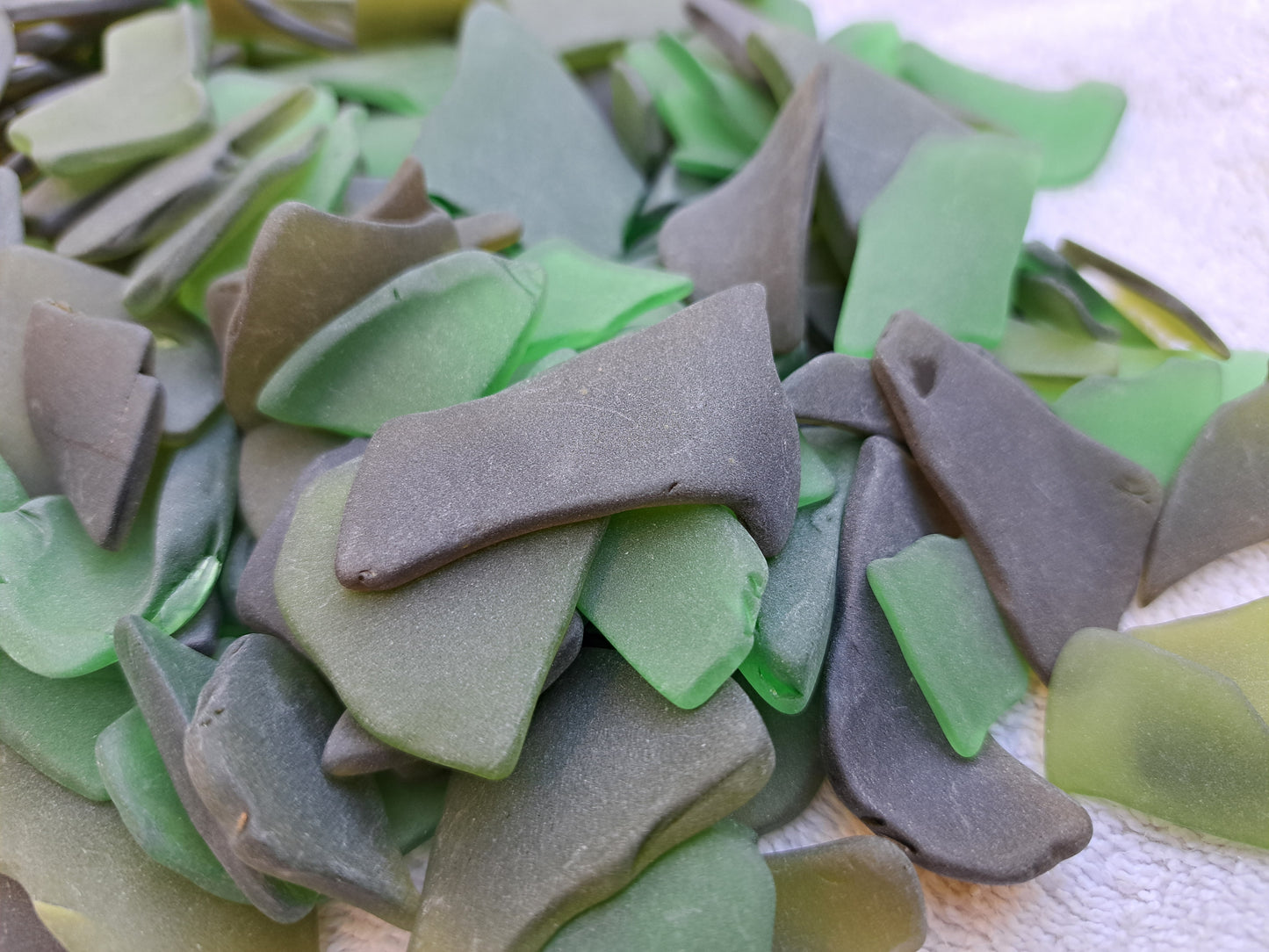 10 Pounds of Sea Glass - Green Bottle Glass