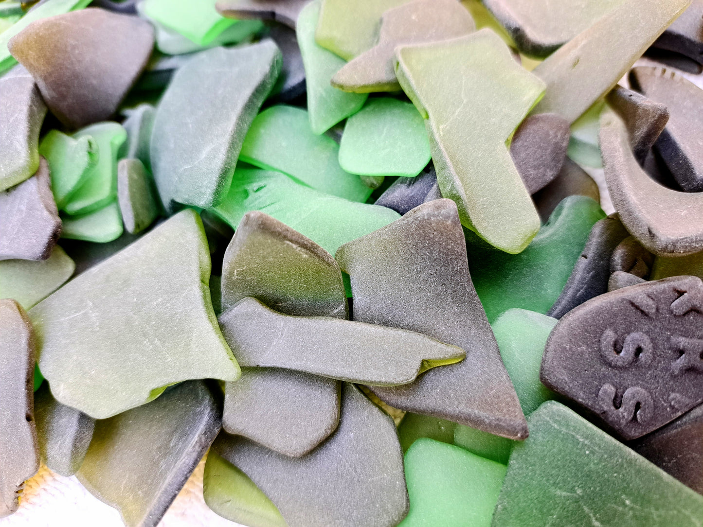 10 Pounds of Sea Glass - Green Bottle Glass