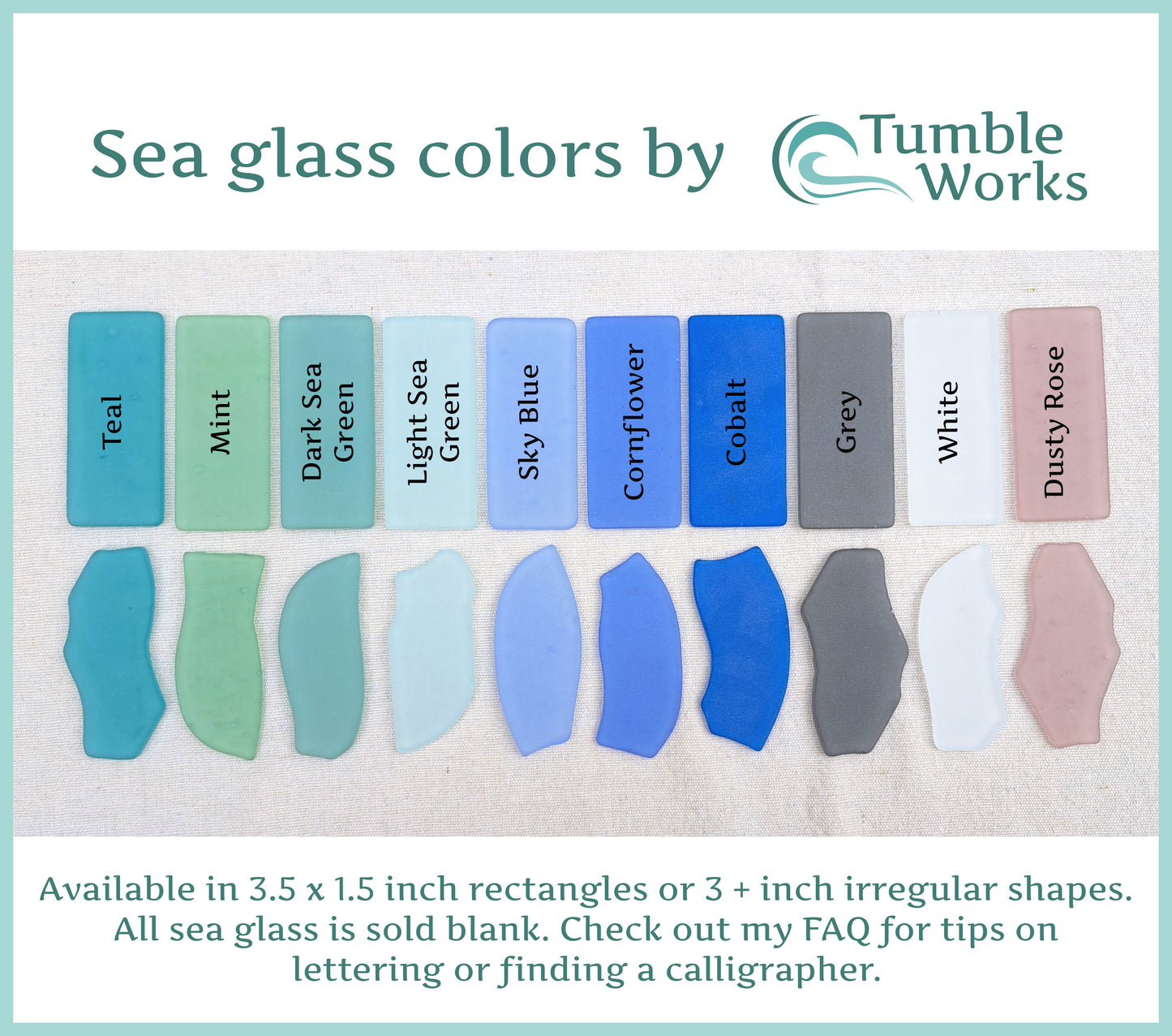 Sea Glass Place Card Color Samples