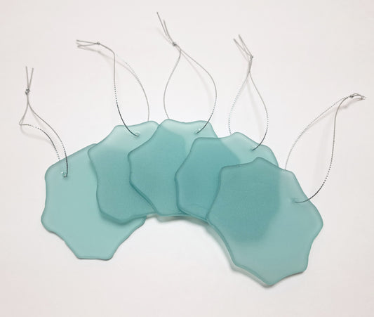 Sea glass ornament blanks - Dark Sea Green