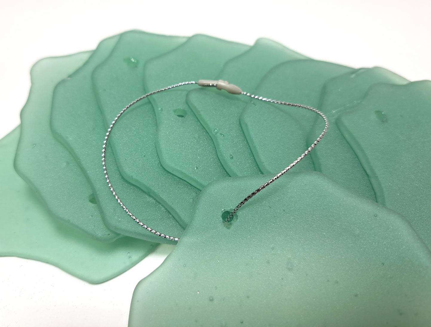 Sea glass ornament blanks - Mint Green