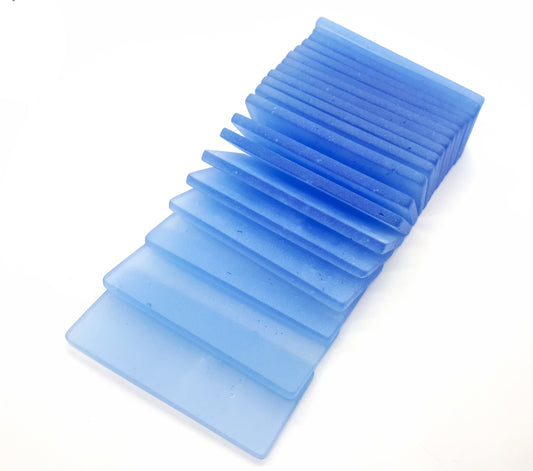 Sky Blue Sea Glass Place Cards - Set of 20 Tumbled Glass Tiles