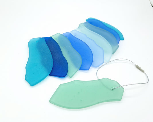 Sea Glass Gift Tags - Set of 10 - Irregular Shapes - Assorted Colors