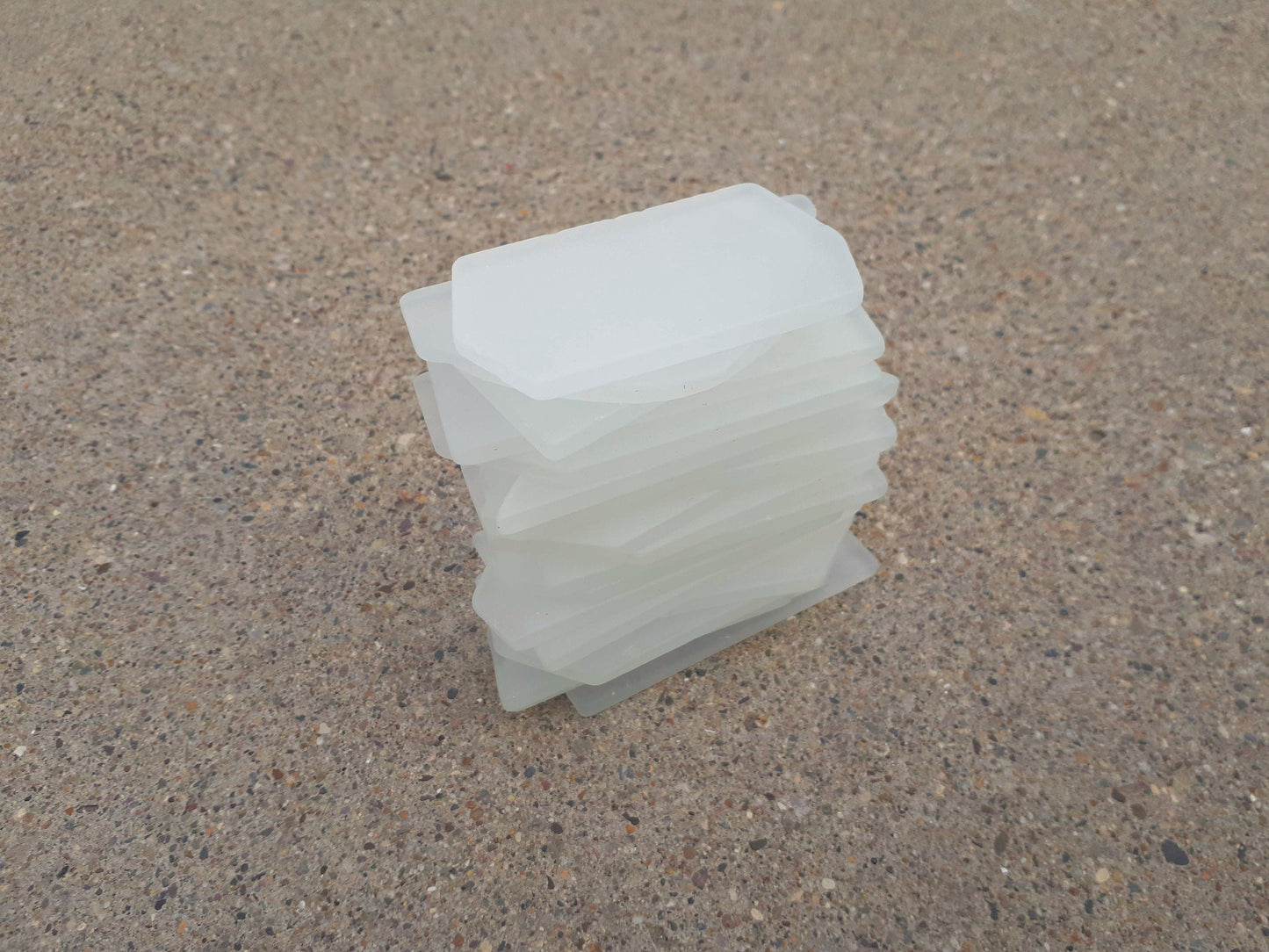 CUSTOM - 5 White sea glass place cards - 2-3 inch Irregular shapes