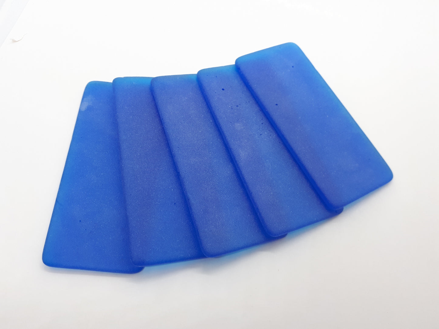 Cobalt Blue Sea Glass Place Cards - Set of 20 Tumbled Glass Tiles
