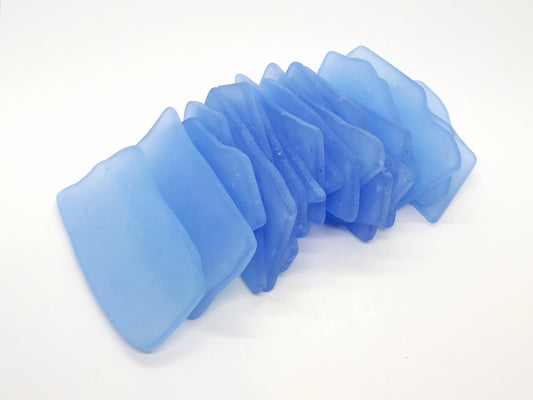 Sky Blue Sea Glass Place Cards - Set of 20 - Irregular Shaped Pieces