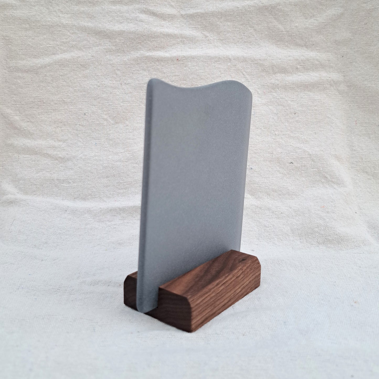 Grey sea glass sign blank - 5x4 inch tumble glass piece