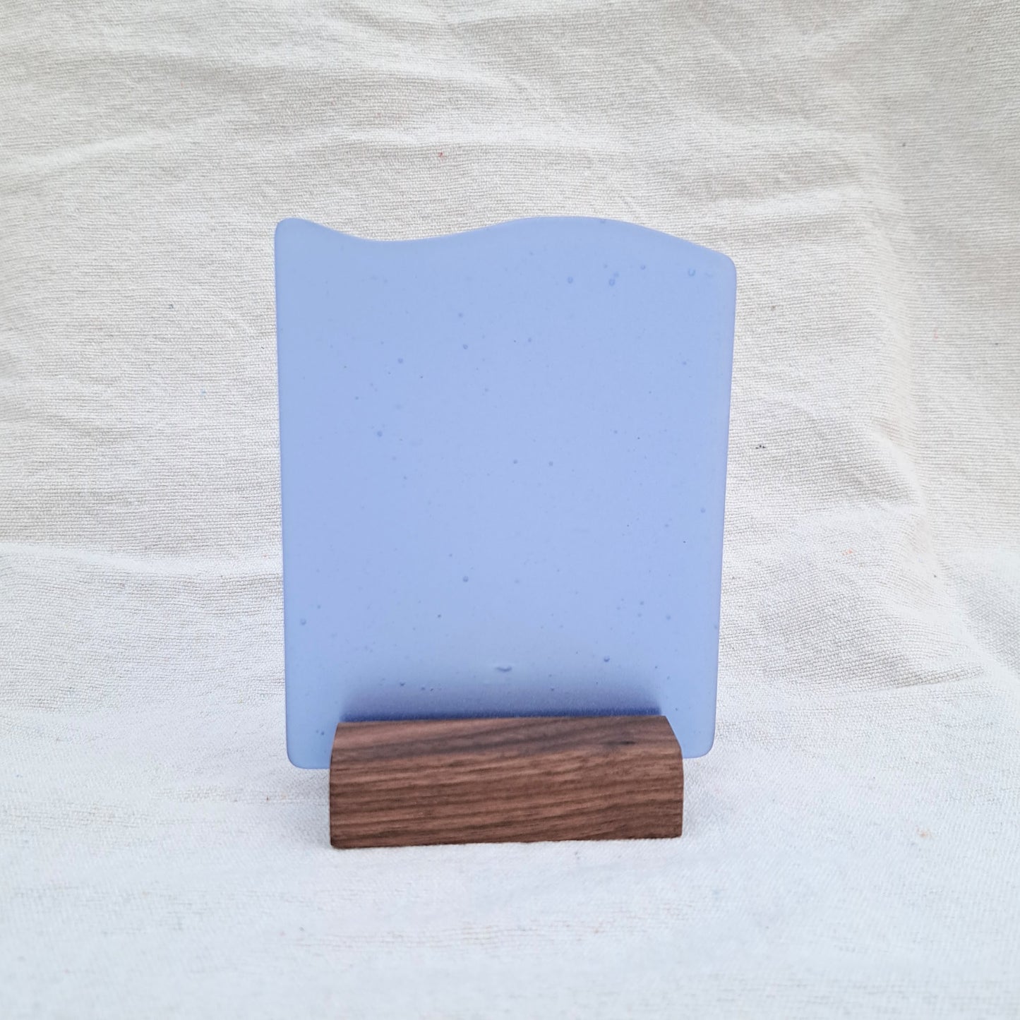 Cornflower blue sea glass sign blank - 5x4 inch tumble glass piece