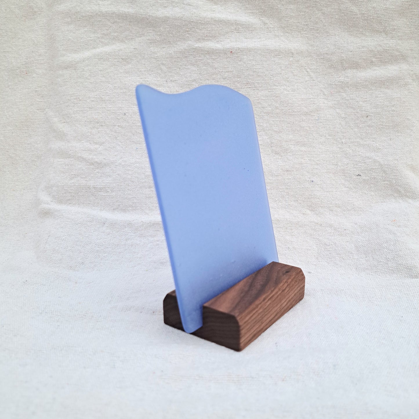 Cornflower blue sea glass sign blank - 5x4 inch tumble glass piece