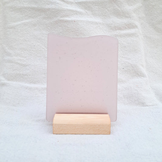 Dusty rose sea glass sign blank - 5x4 inch tumble glass piece