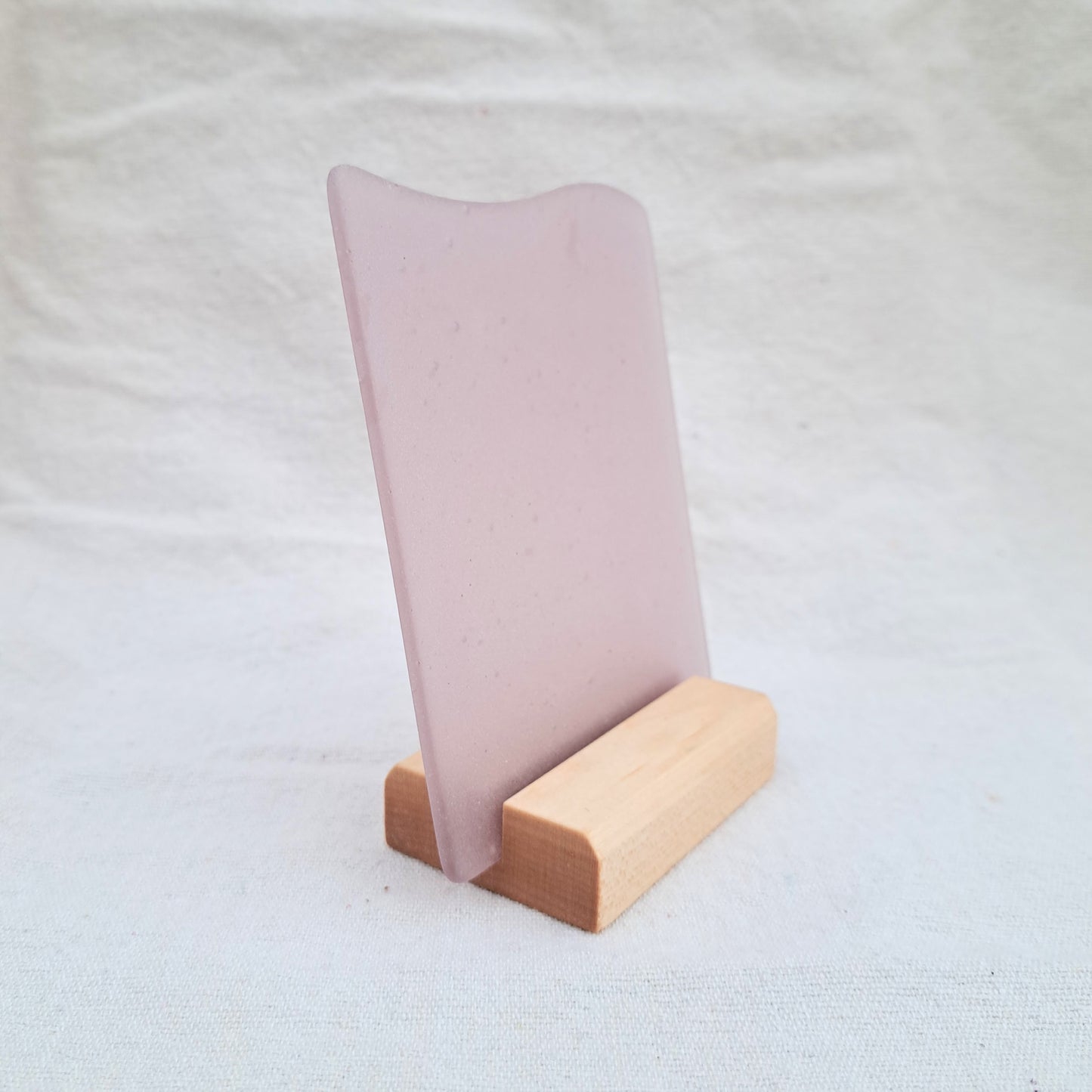 Dusty rose sea glass sign blank - 5x4 inch tumble glass piece