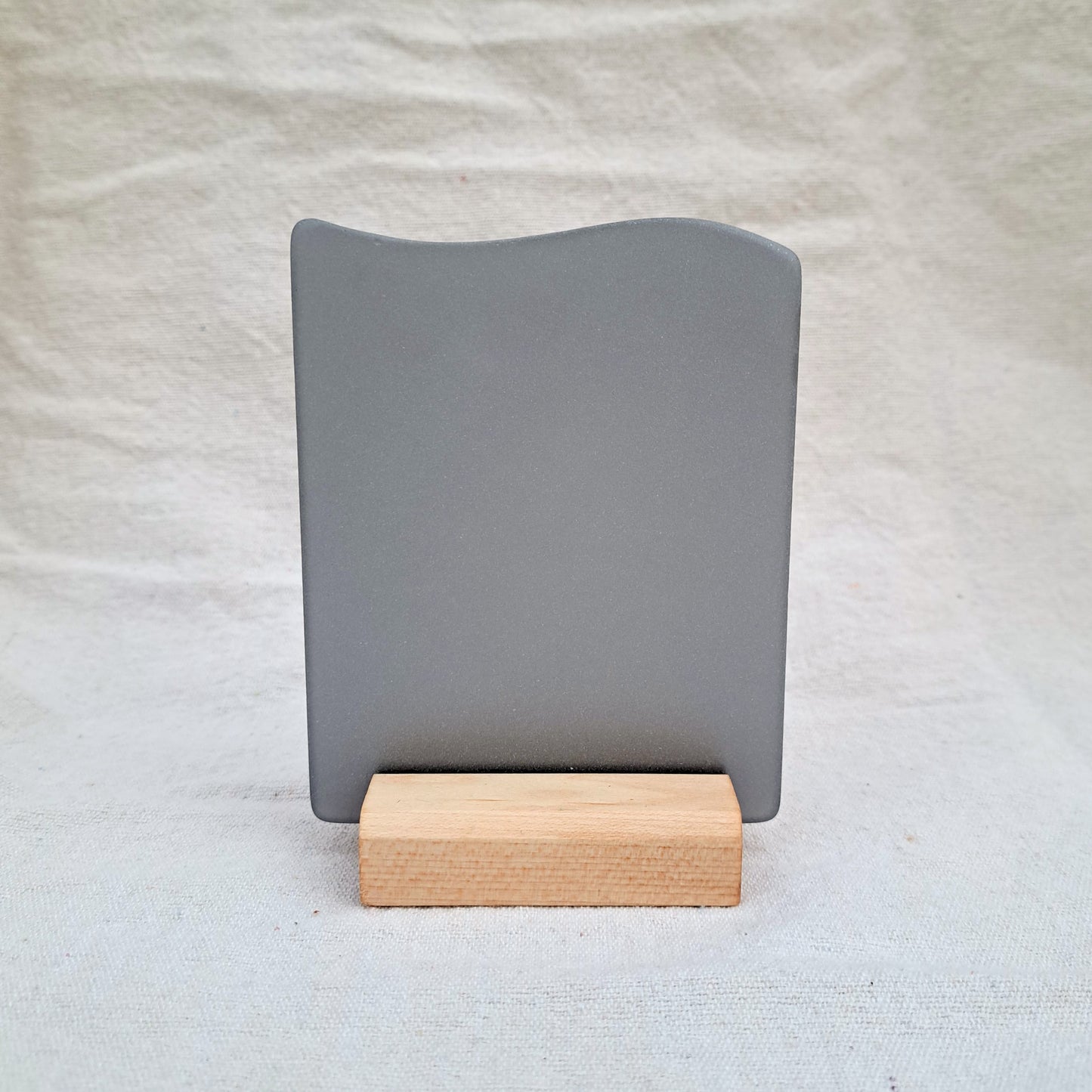 Grey sea glass sign blank - 5x4 inch tumble glass piece
