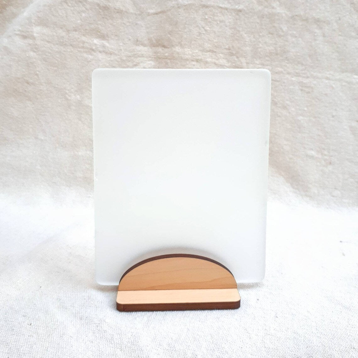 White sea glass sign blank - 5x4 inch tumble glass piece