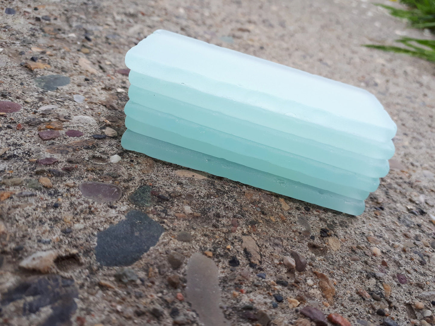 Light Sea Green Sea Glass Place Cards - Set of 20 Tumbled Glass Tiles