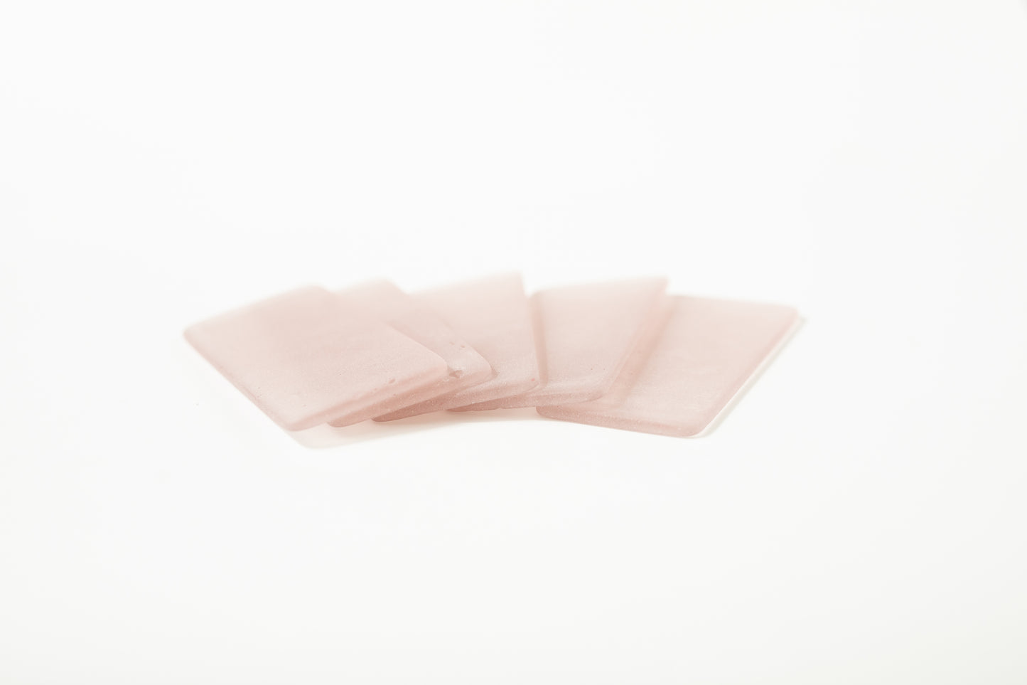 Dusty Rose Sea Glass Place Cards - Set of 20 Tumbled Glass Tiles
