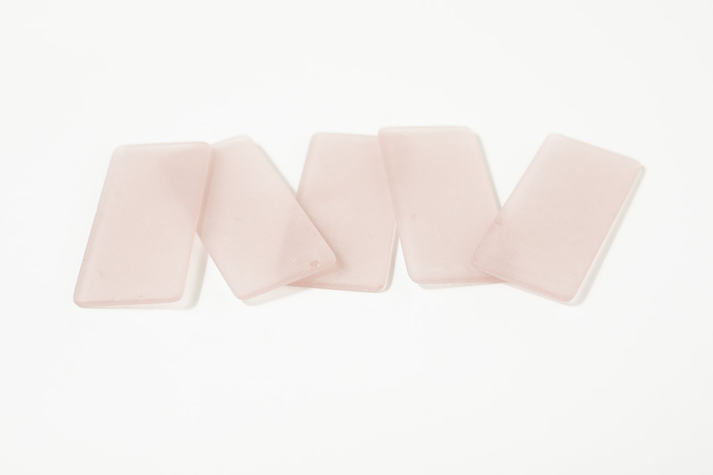 Dusty Rose Sea Glass Place Cards - Set of 20 Tumbled Glass Tiles