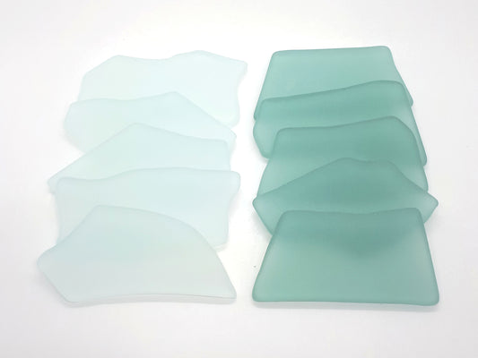 Sea Green Mix - Sea Glass Place Cards - Set of 20 - Irregular Shaped Pieces