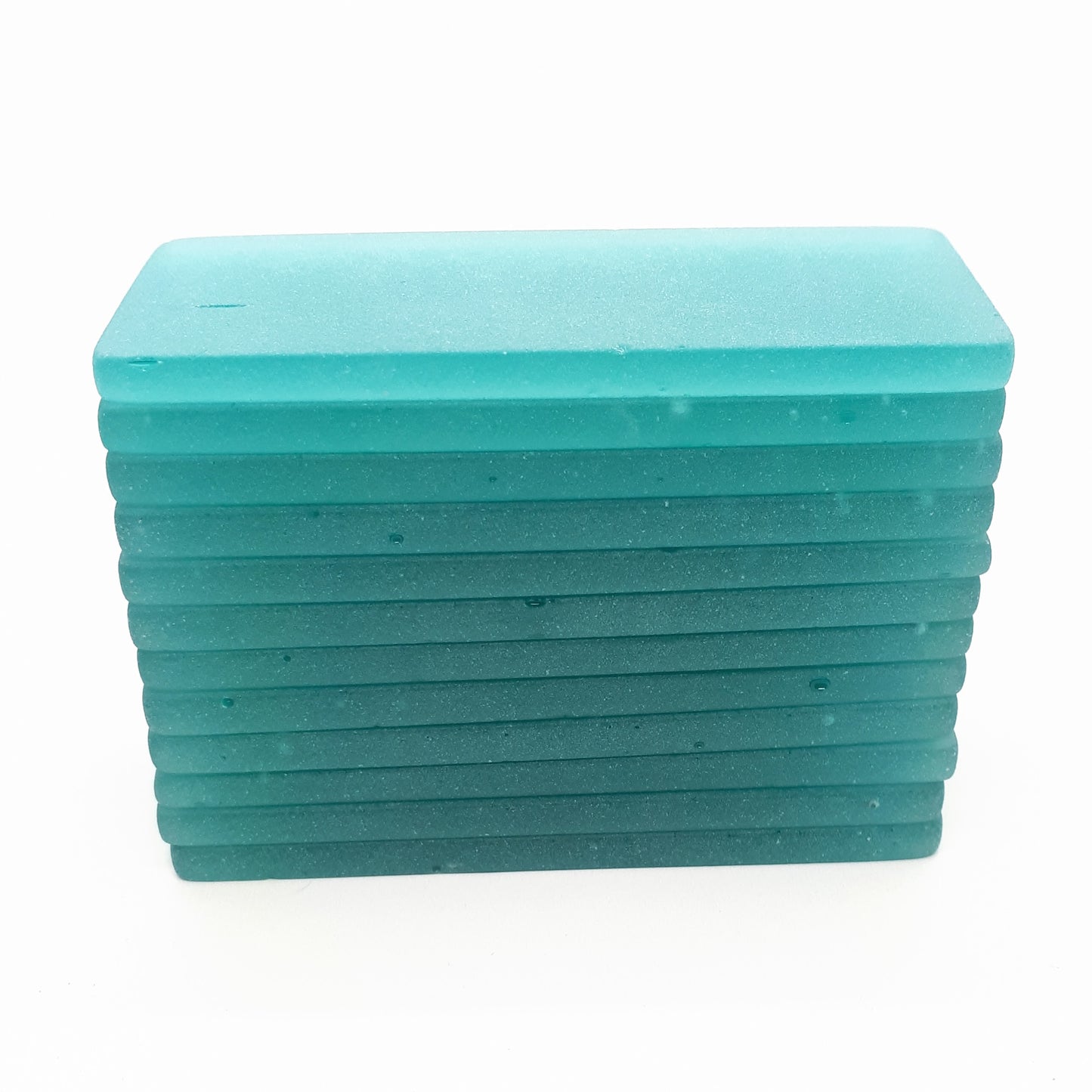 Teal Sea Glass Place Cards - Set of 20 Tumbled Glass Tiles