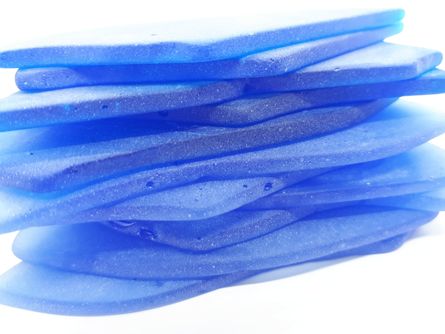 Cornflower Blue Sea Glass Place Cards - Set of 20 - Irregular Shaped Pieces
