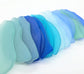 Blue & Green Sea Glass Place Cards - Set of 20 - Irregular Shaped Pieces