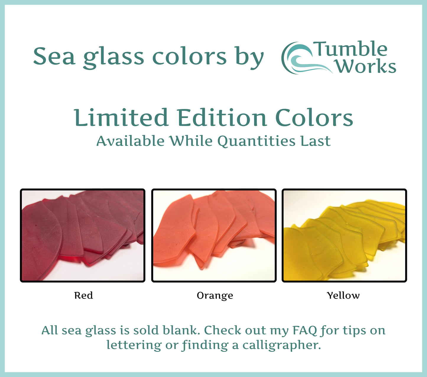 Sea Glass Place Card Color Samples