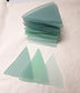 Sea Glass Triangles - Green - Set of 10 - 3 Inches