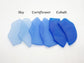 Blue Sea Glass Place Cards - Set of 20 - Irregular Shaped Pieces