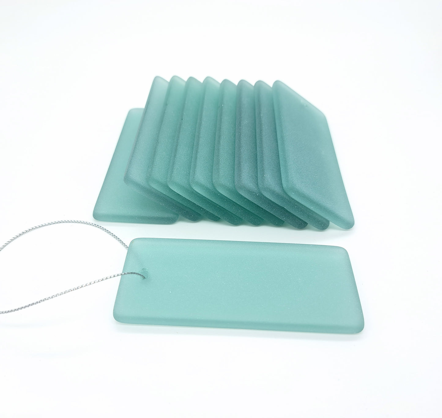 Sea Glass Gift Tags - Set of 10 - Dark Sea Green