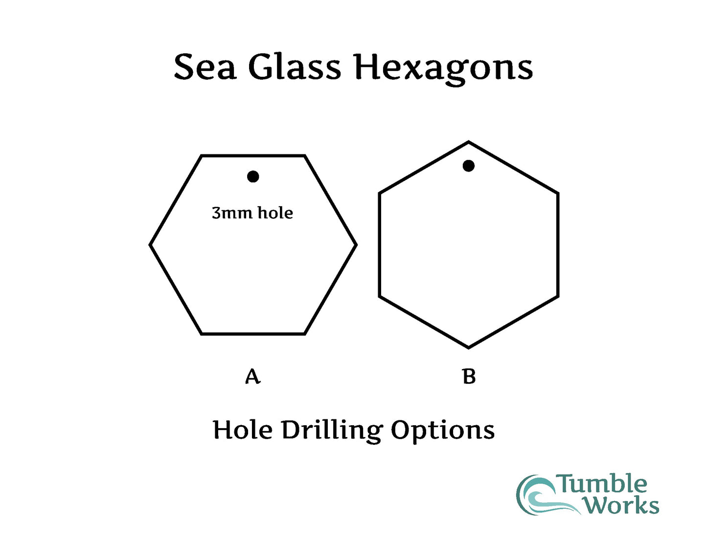 Sea Glass Hexagons - Set of 10