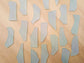 CUSTOM - 170 Sea glass place cards - Light sea green - Irregular shapes