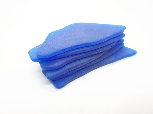 Cobalt Blue Sea Glass Place Cards - Set of 20 - Irregular Shaped Pieces
