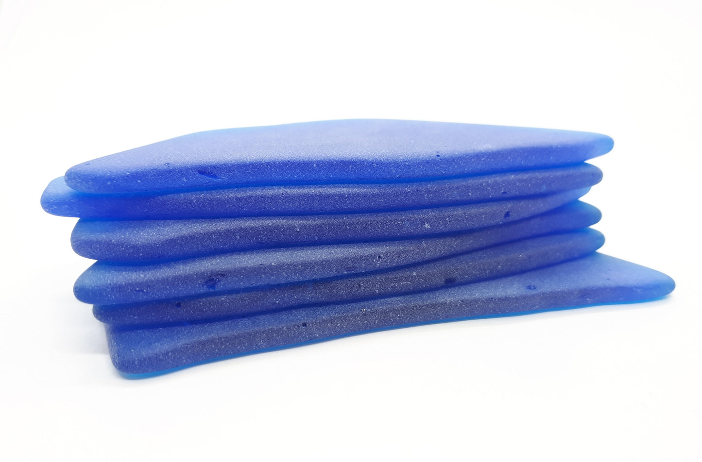Cobalt blue sea glass place cards - Set of 20 tumble glass pieces - Irregular shapes