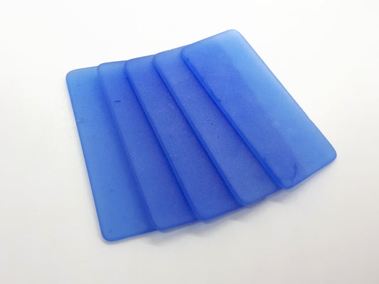 Cornflower blue sea glass place cards - Set of 20 tumble glass tiles