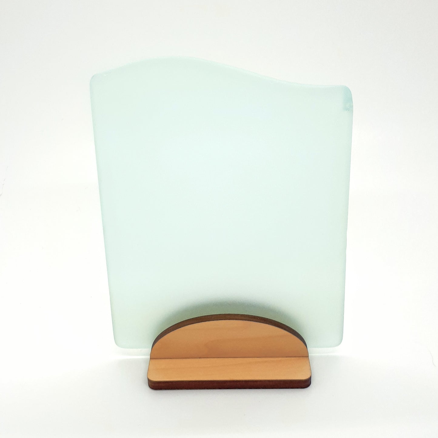 Light sea green sea glass sign blank - 5x4 inch tumble glass piece