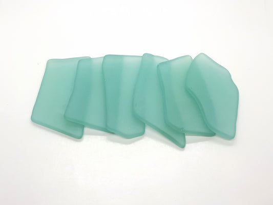 Dark Sea Green Sea Glass Place Cards - Set of 20 - Irregular Shaped Pieces
