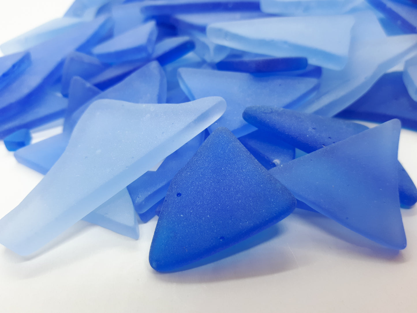10 Pounds of sea glass - Flat blue pieces