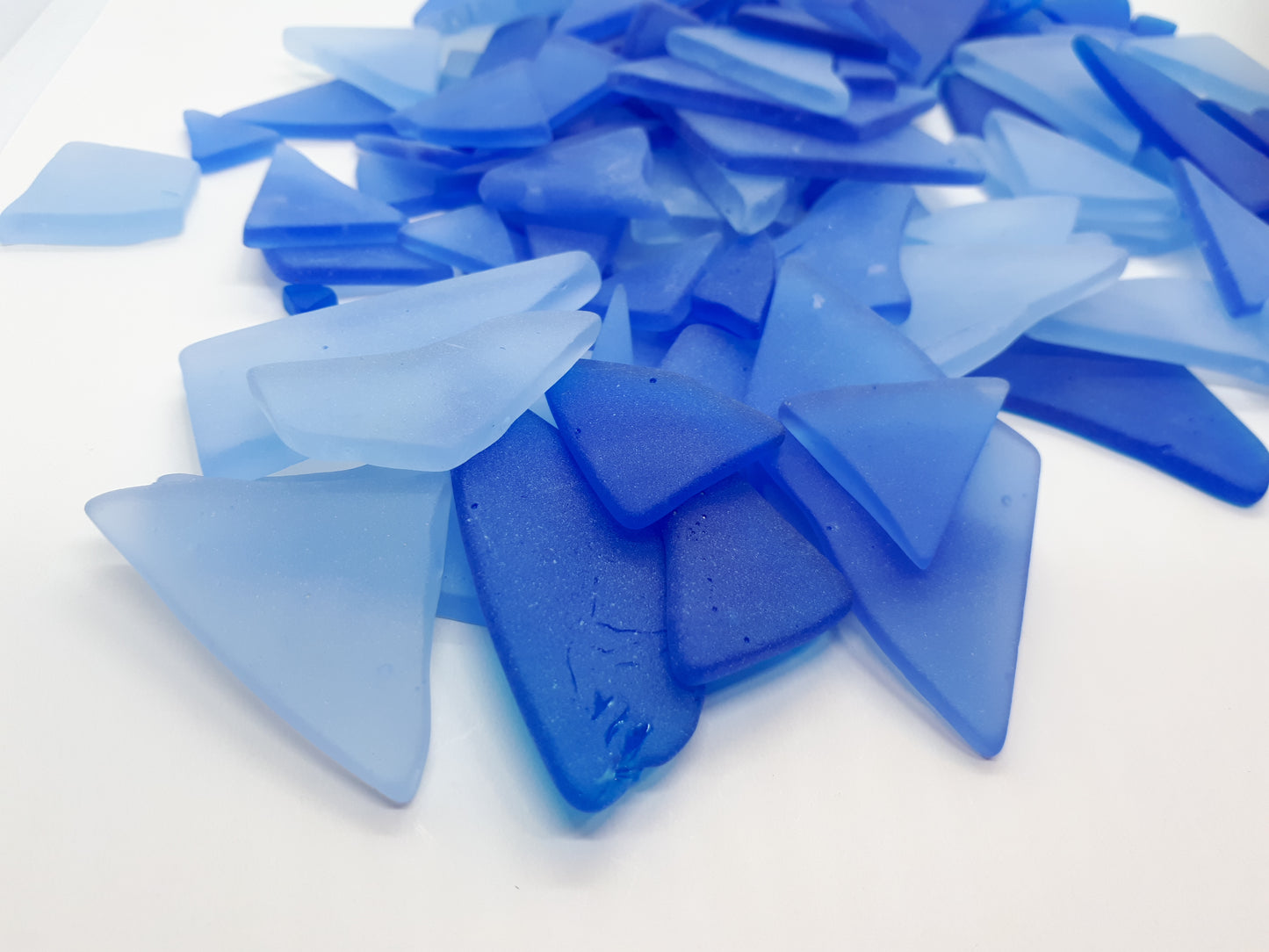 10 Pounds of sea glass - Flat blue pieces