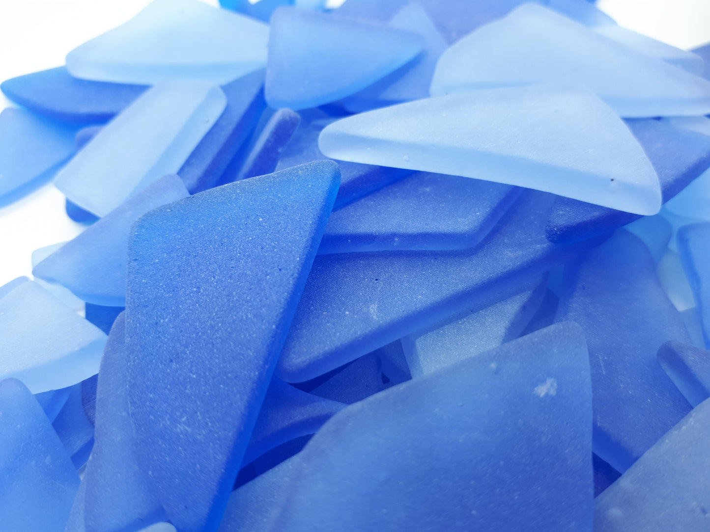 10 Pounds of sea glass - Flat blue pieces