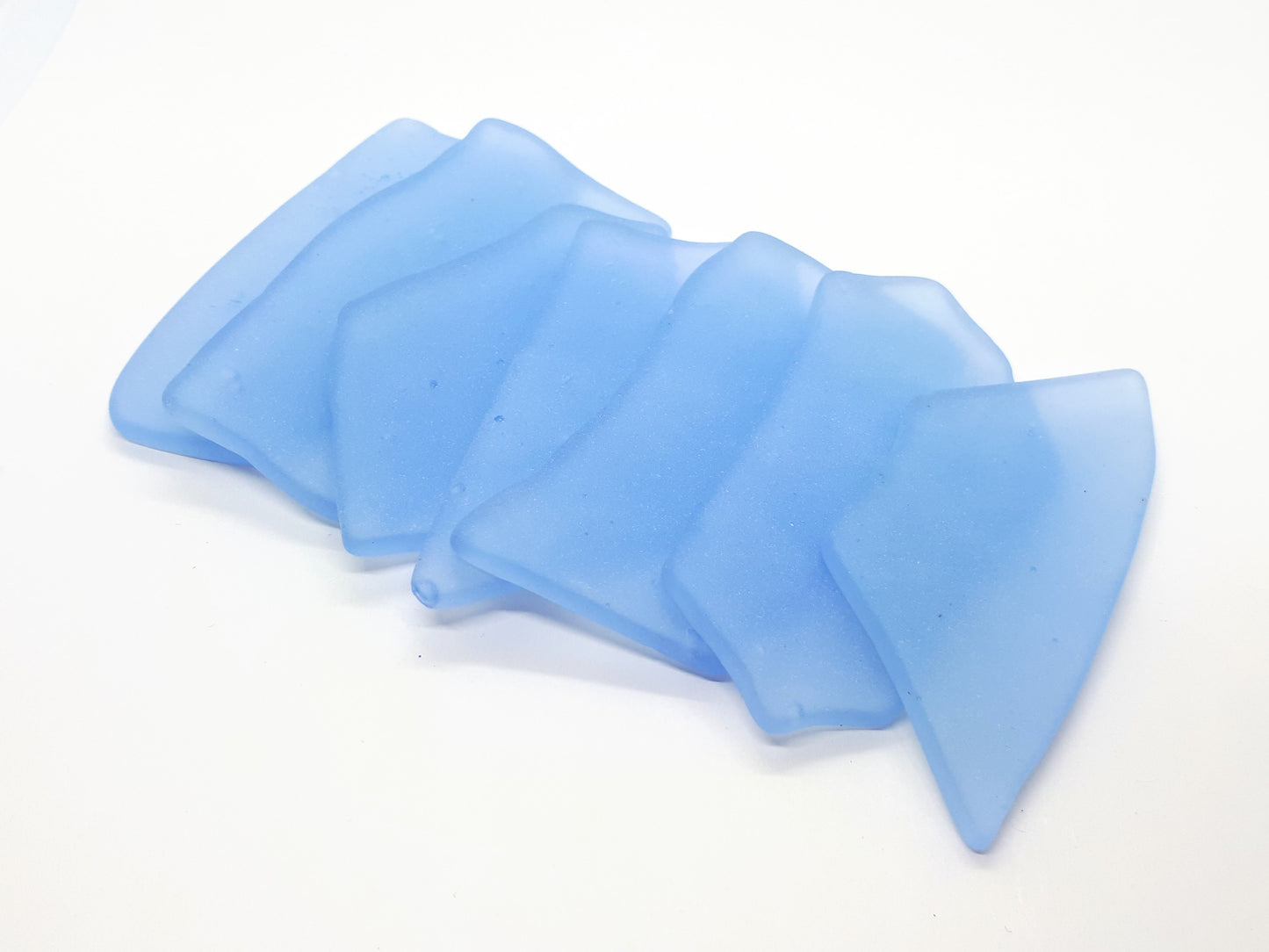 Sky Blue Sea Glass Place Cards - Set of 20 - Irregular Shaped Pieces