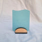 Teal sea glass sign blank - 5x4 inch tumble glass piece