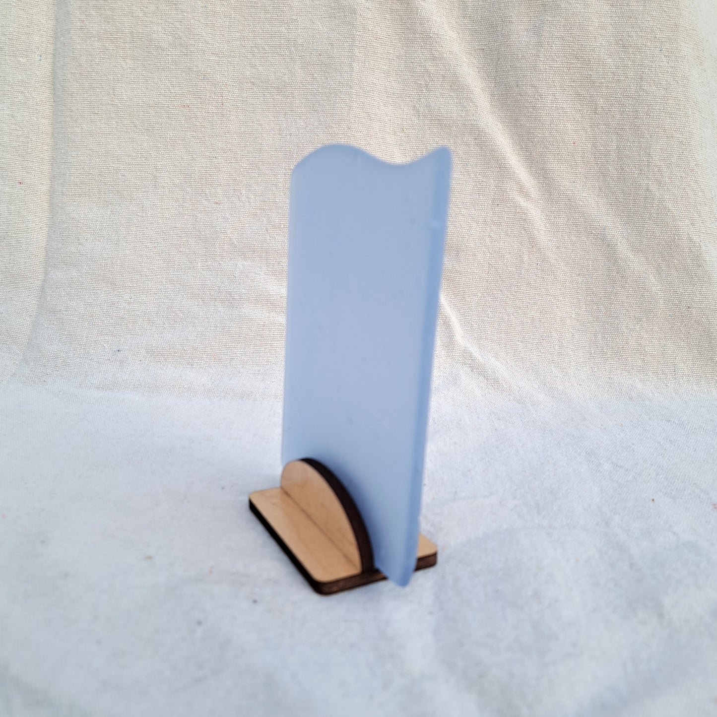 Sky blue sea glass sign blank - 5x4 inch tumble glass piece