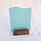 Teal sea glass sign blank - 5x4 inch tumble glass piece