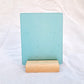 Teal sea glass sign blank - 5x4 inch tumble glass piece
