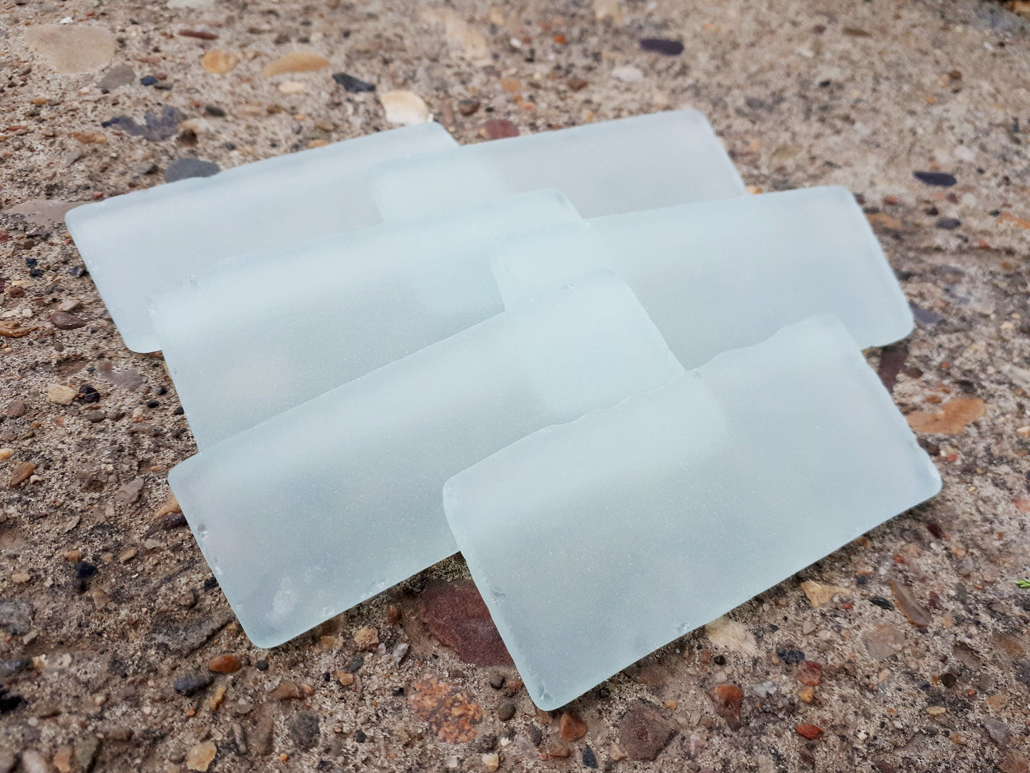 Light Sea Green Sea Glass Place Cards - Set of 20 Tumbled Glass Tiles